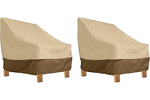 Classic Accessories Veranda Water-Resistant 38 Inch Deep Seated Patio Lounge Chair Cover, 2-Pack, Patio Furniture Covers