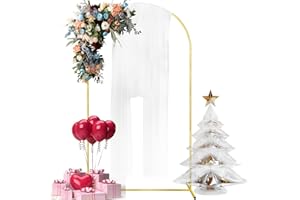 GILPWA Wedding Arch Backdrop Stand, 7.2FT Balloon Backdrop Stand Arch Frame, Metal Arch Backdrop Stand for Birthday Party Baby Shower Ceremony Decoration, Gold