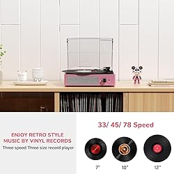 Record Player with Speakers Belt-Driven Vintage