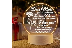 CEOJPA Gifts for Mom from Daughter, Acrylic Engraved Night Lamp Gifts for Mom, Mothers Day Gifts, Birthday Gifts for Mom, Christmas Gifts, Thanksgiving Night Light