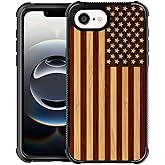 WANKBLC for iPhone 16e Case, Shockproof Protective for Man Women Non-Slip for iPhone 16e Vintage American USA Flag Crazy Pattern