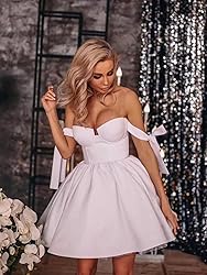 Bddhkw Satin Homecoming Dress Off The Shoulder