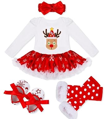 Amazon.com: Bigface Up Baby Girls My First Christmas Costume Party ...