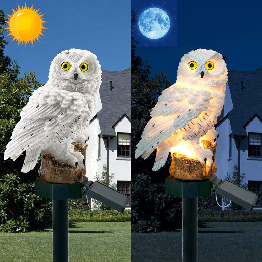 Clearance! 2PCS Solar Animal Lights, Watopi Owl Shaped Lamps, Resin