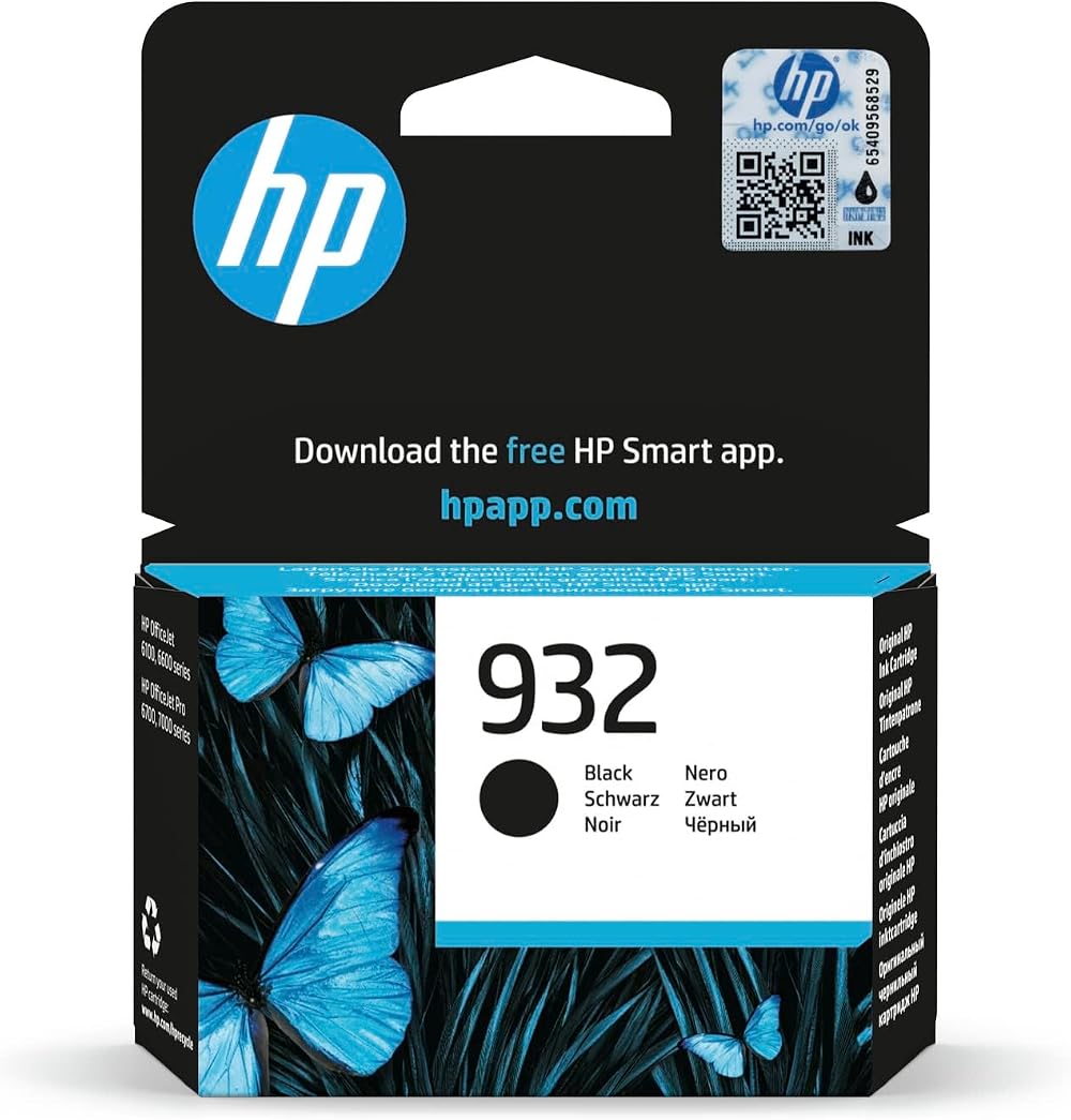 HP CN057AE 932 Original Black Ink Cartridge - High Quality, Fade Resistant