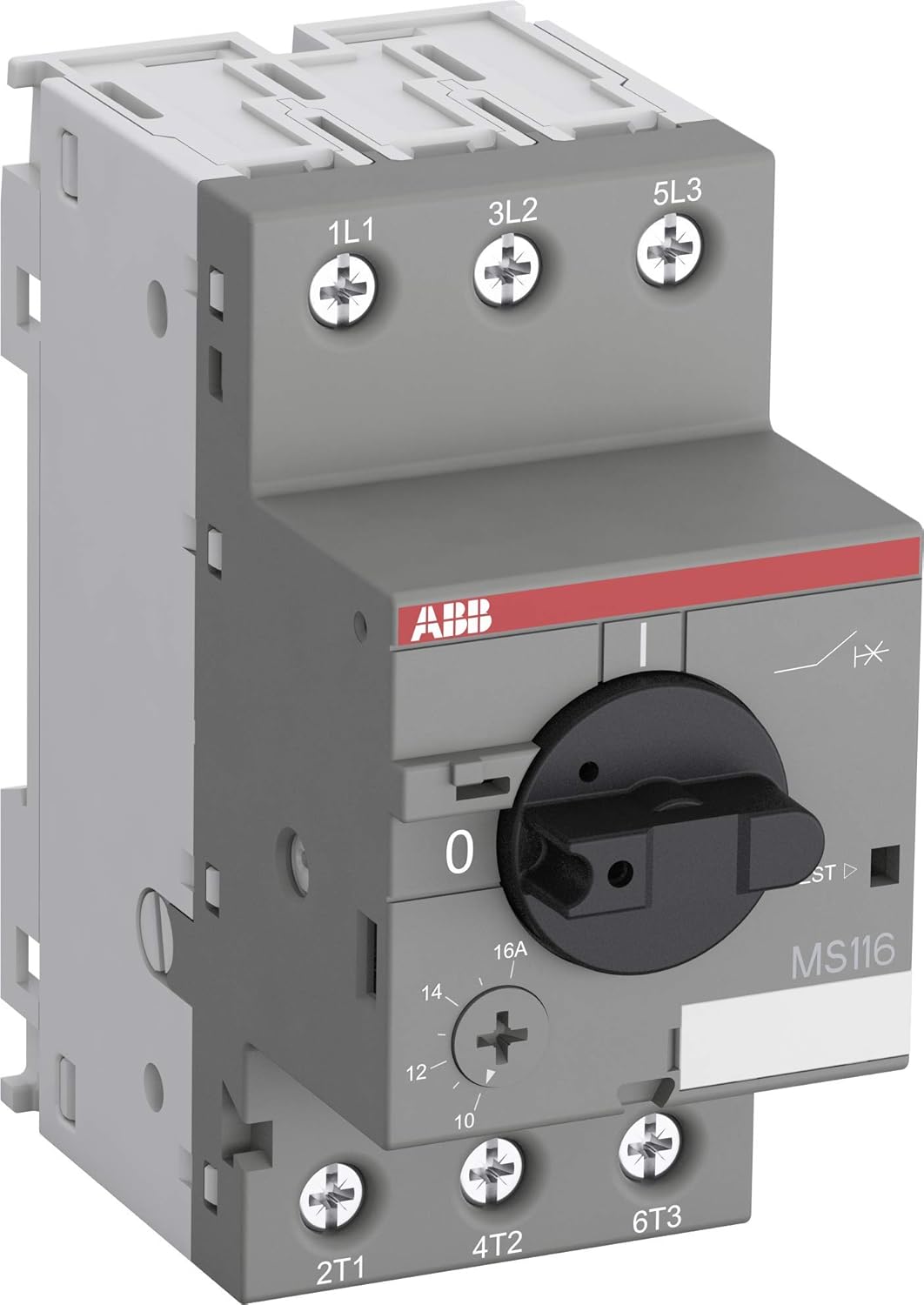 ABB MS116-10 Manual Motor Starter, 45mm width, 3 Pole, 690 V, 50-60Hz (ABB1SAM250000R1010)