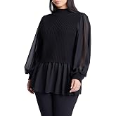 ELOQUII Twofer Sweater with Chiffon | Women's Plus Size