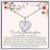 AM ANNIS MUNN Granddaughter Gifts from Grandma, Granddaughter Necklace 925 Sterling Silver Heart Necklace Generations Gifts from Grandma Birthday Gifts for Granddaughter