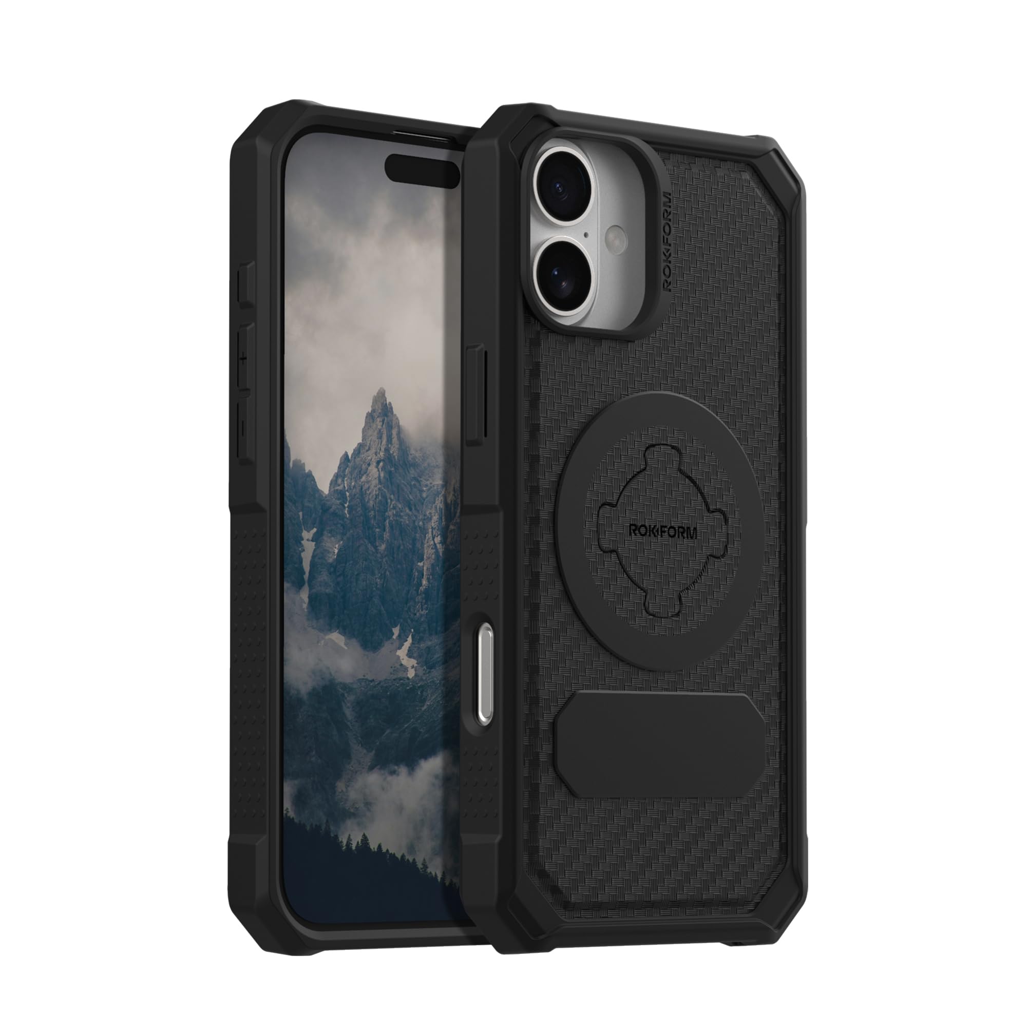 Rokform - Rugged Case Compatible with the iPhone 16 Plus, Magnetic Cover with RokLock Twist Lock, Drop Tested Armor (Black)