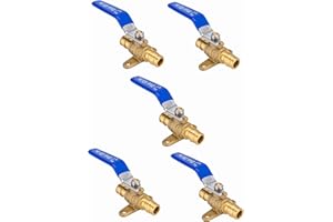 (Pack of 5) EFIELD Pex A Expansion 3/4" X 3/4" Full Port Shut-off Brass Ball Valve with Drop-ear, ASTM 1960, cUPC Certified,(