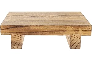 OATIPHO Vintage Rustic Solid Wood Small Stool Retro Footstool and Wood Step Stool for Home Decor and