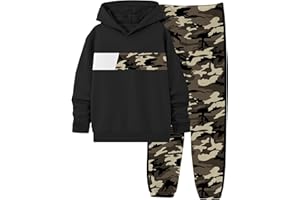 Tainmully Boys Clothes Boy Outfits 2-Piece Long Sleeve Hoodie and Camouflage Pants Boys Fall Winter Clothes for 6-16 Years