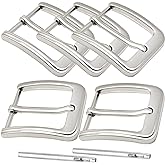 QuneusHot 5 Pieces 1.5 Inches(38 mm) Belt Buckles Replacement Single Prong Square Buckle Set Heavy Duty for Belt Men Women