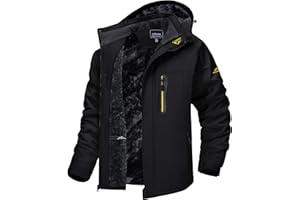 TACVASEN Men's Winter Ski Jacket Waterproof Snow Coats Snowboard Fleece Lining Jacket Warm Parka with Hooded