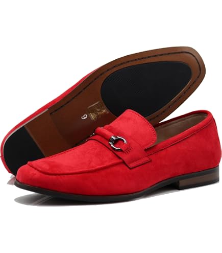 Amali Men\'s Orange Velvet Loafer Metal Chain Buckle Slip On Smoking Tuxedo Shoes Amazon.com | Amali Aller, Mens Casual Shoes - Loafers Men  main image 2