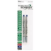 Schmidt P8126 Short Capless Rollerball Refill Fine Point 0.6mm, Blue, 2 Pack Blister (SC58120)