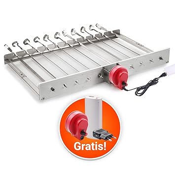 Rambo Grillaufsatz 2.0 mit Geschwindigkeitsregulierung + Powerbank + 12 Spieße