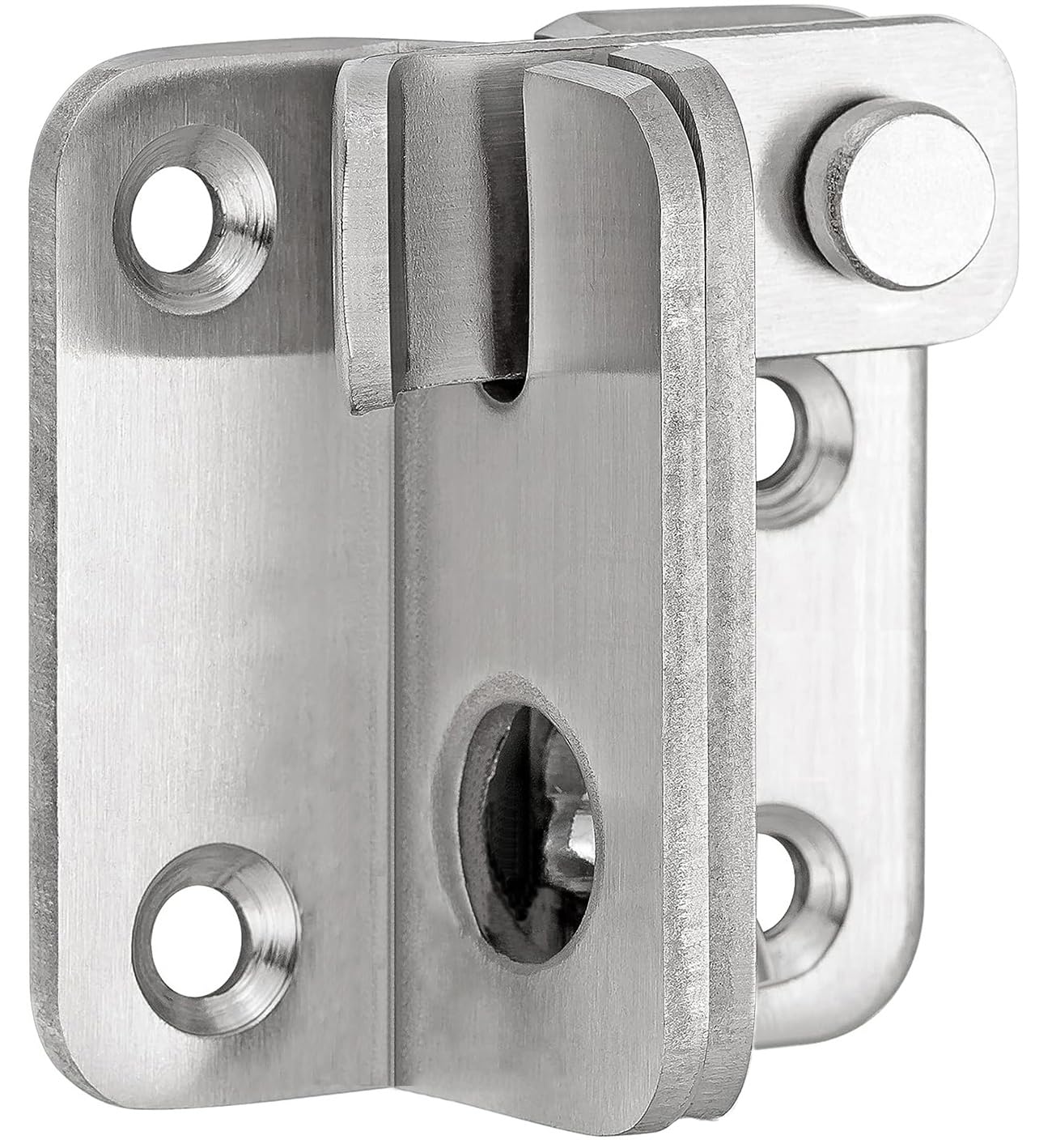 Litensh Shed Lock Gate Lock Gate Latch Padlock Hasp Stainless Steel Flip Door Bolt Latch Lock for Wooden Gates Garden Cupboard Pet Cage Right Open Silver S: 40 x 45