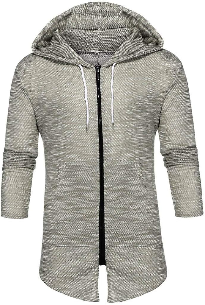 Uqiangy Mens Mid-Length Casual Slim Zipper Pocket Cardigan Sweater Hoodie Sweatshirt Plus Sizes at  Men’s Clothing store