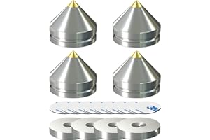 Tenlysound HiFi Speaker Isolation Stand Feet Pad Mats Audiophile Speaker Spikes Aluminum Shock Absorber Vibration Dampener Resonance Reducer for Subwoofer CD DVD Player Amplifier Recorder Turntables