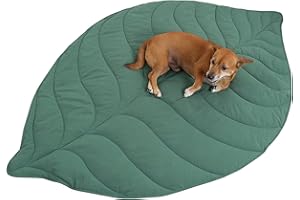 LETALONG 56x42 Inch Leaf Shaped Cotton Dog Blanket, Extra Large Pet Blanket for Small Medium Large Dogs, Machine Washable Puppy Mat for Couch Protection, Soft Plush Dog Bed for Furniture, Sofa, Floor