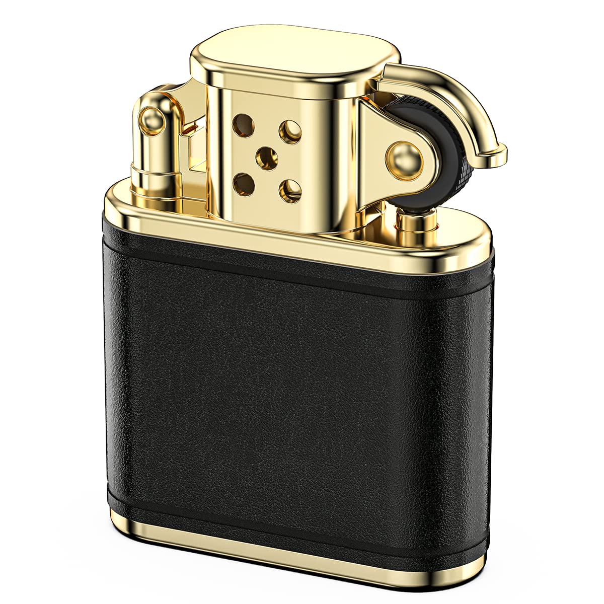 VVAY Vintage Petrol Lighter, Kerosene Retro Genuine Leather Lighter as a Gift Cool for Men (Sold Without Petrol)