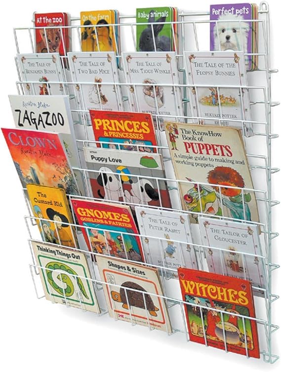 Square Classroom bookrack wall mounted book rack comes with 10