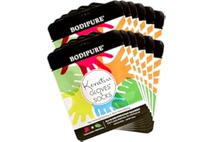 BODIPURE Keratin Gloves and Socks Combo Pack 12 Pairs Each – Nail Strengthening Hand Gloves and Moisturizing Socks - for Dry Hands and Cracked Heels - Natural Ingredients – Pair in a Pack