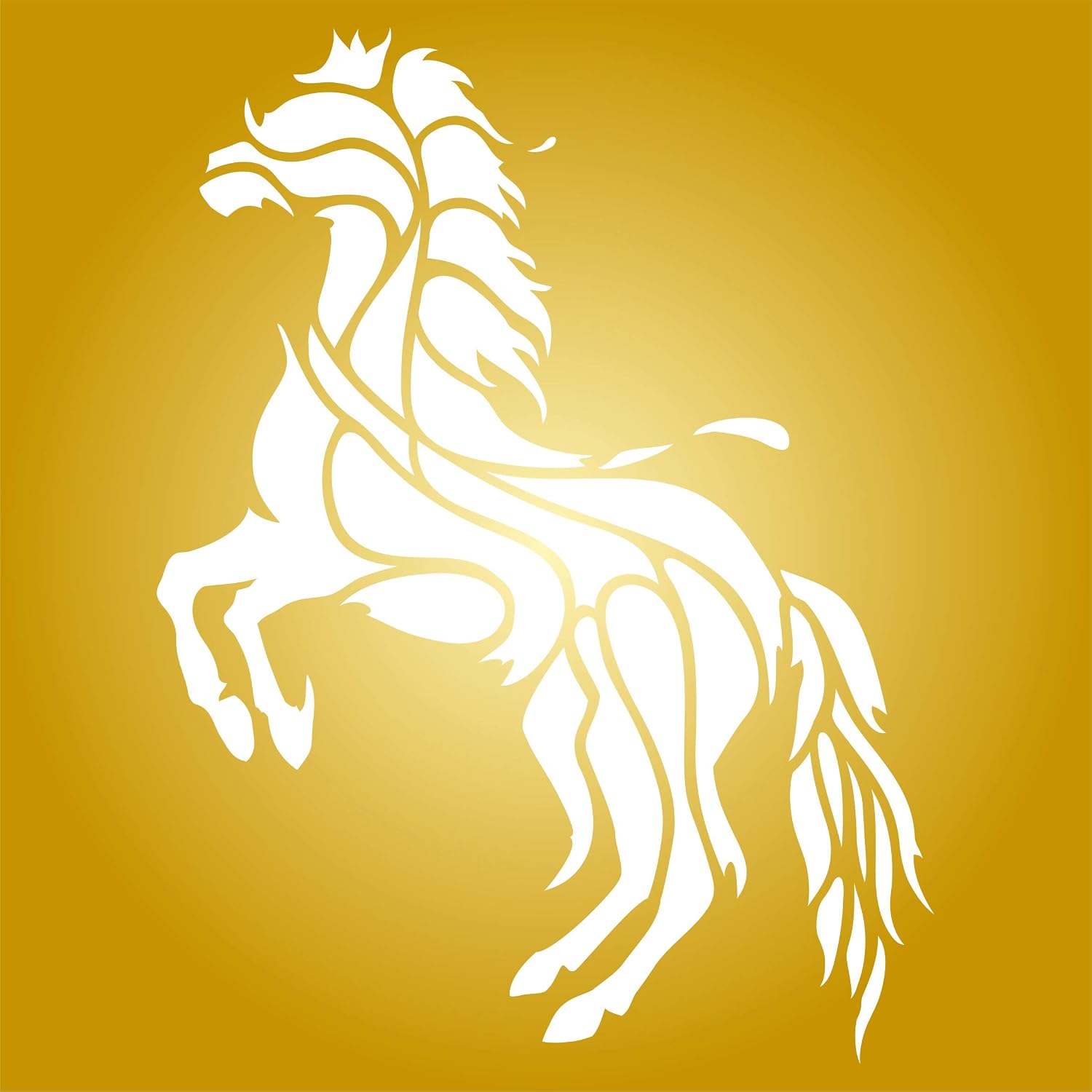 Horse Stencil - 16.5 x 21.5 cm - Reusable Geometric Decor Stylized Pet Animal Wall Stencil Template - Use on Paper Projects Scrapbook Journal Walls Floors Fabric Furniture Glass Wood etc. - Image 5