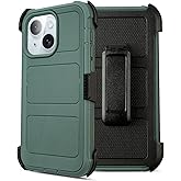 for Defender Phone Case iPhone 15 Case with Belt Clip,for Shockproof iPhone 15 Case Rugged,2 Layers of Sturdy for iPhone15 Cases Heavy Duty,Military-Grade Cover for iPhone15Case (Drak Green)