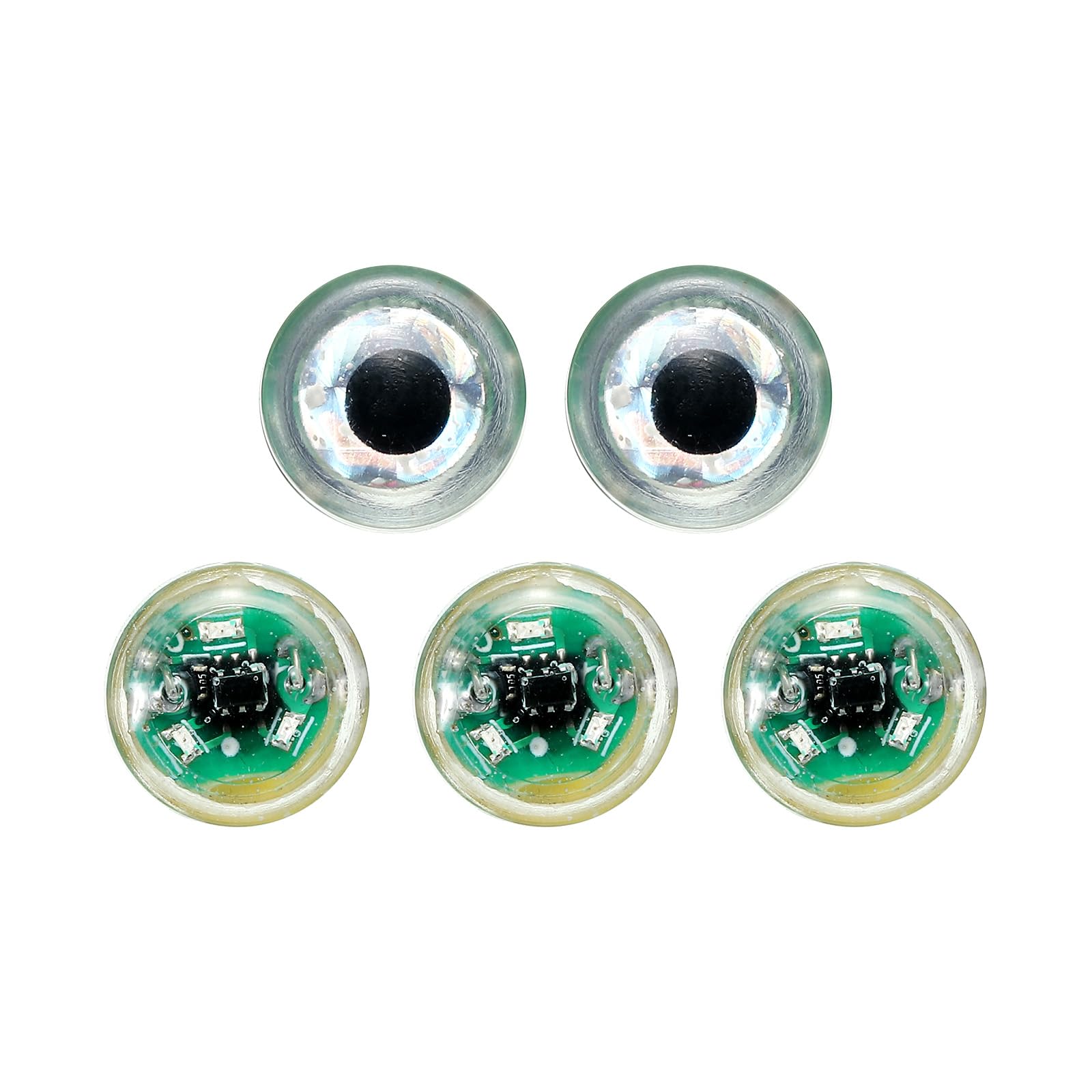 PATIKIL LED Fishing Lure Light, 5Pcs Eye Shape Deep Drop Fishing Light LED Spoons Underwater Fishing Lights Lighted Bait Trolling Lures Rig, Flashing Green