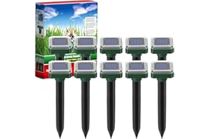 PESTMENTOR Mole Repellent 10-Pack Solar Powered, Ultrasonic Mole Repellent Outdoor, Patio, Garden, Yard, Animal Repeller Deterrent Vole Snake Gopher Chipmunk Rodent Mice, 7500sq ft Coverage