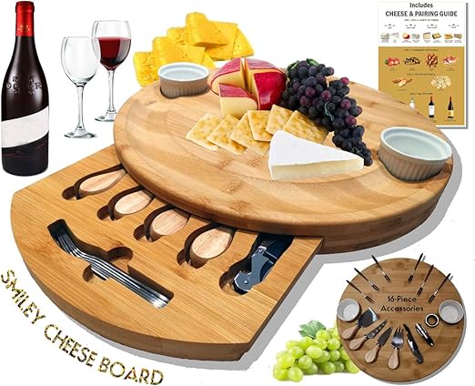 Amazon Com Extra Large Smiley Cheese Board Set Unique
