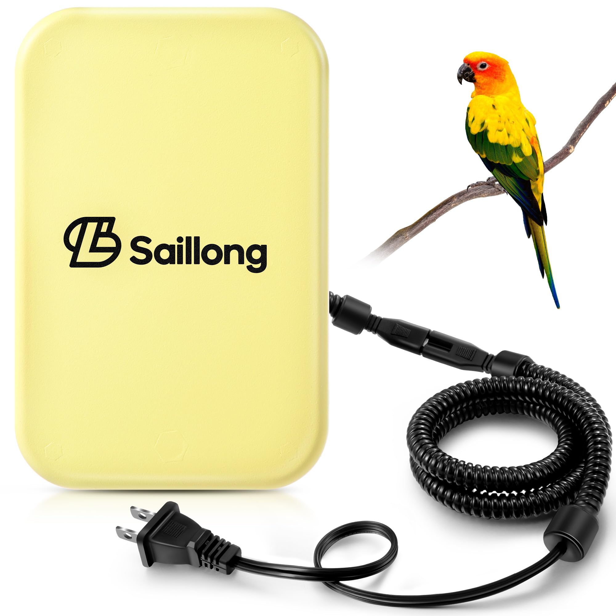 Remote Control Parakeet Saillong 8.5W Bird Cage Heater, Bird Warmer with Thermostatically ...