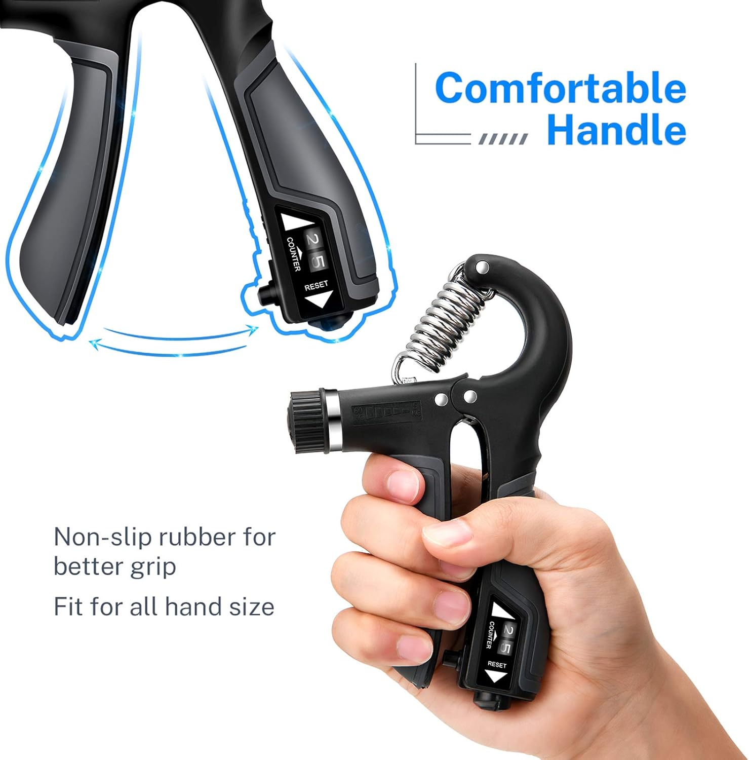 GRM Grip Strength Trainer Forearm Strengthener, 2 Pack Adjustable Resistance 11-132LBS Hand Grip Exerciser Workout for Rehabilitation Athletes Climbers Musicians : Sports & Outdoors
