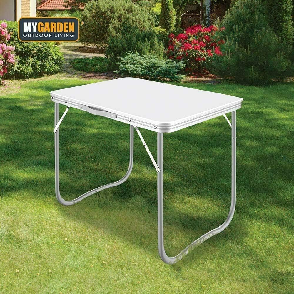 2 6 Feet Party Picnic Small Fold Up Desk With Aluminium Frame Sturdy Outdoor Patio Furniture Sa Products Folding Utility Table Lightweight Portable Foldable Garden Table For Camping Garden Outdoors