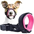 Gentle Muzzle Guard for Dogs - Prevents Biting and Unwanted Chewing Safely Secure Comfort Fit - Soft Neoprene Padding – No More Chafing – Training Guide Helps Build Bonds with Pet (S, Pink)