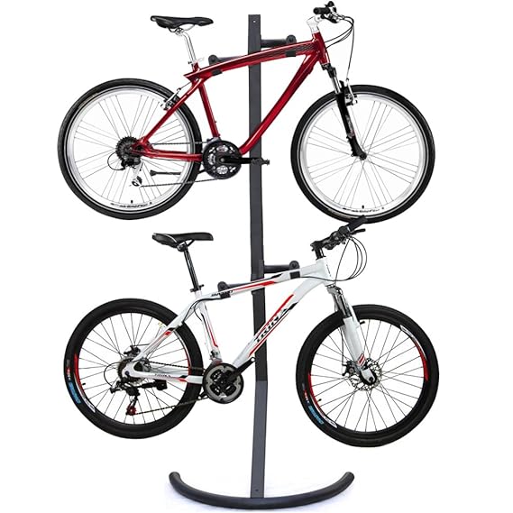 Popamazing 2M Gravity Bike Stand Cycle Tidy Holds 2x Bike Mount Standing Storage Bicycle Rack