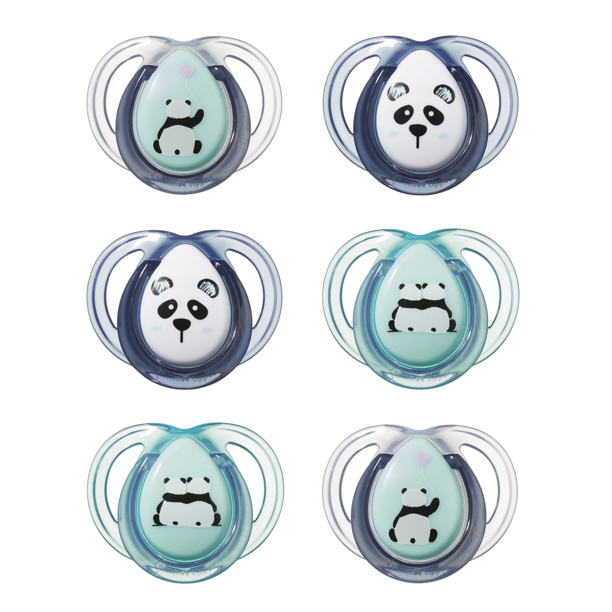 Tommee Tippee Anytime Soothers, Symmetrical Orthodontic Design, BPA-Free Silicone, 6-18m, Pack of 6 Dummies