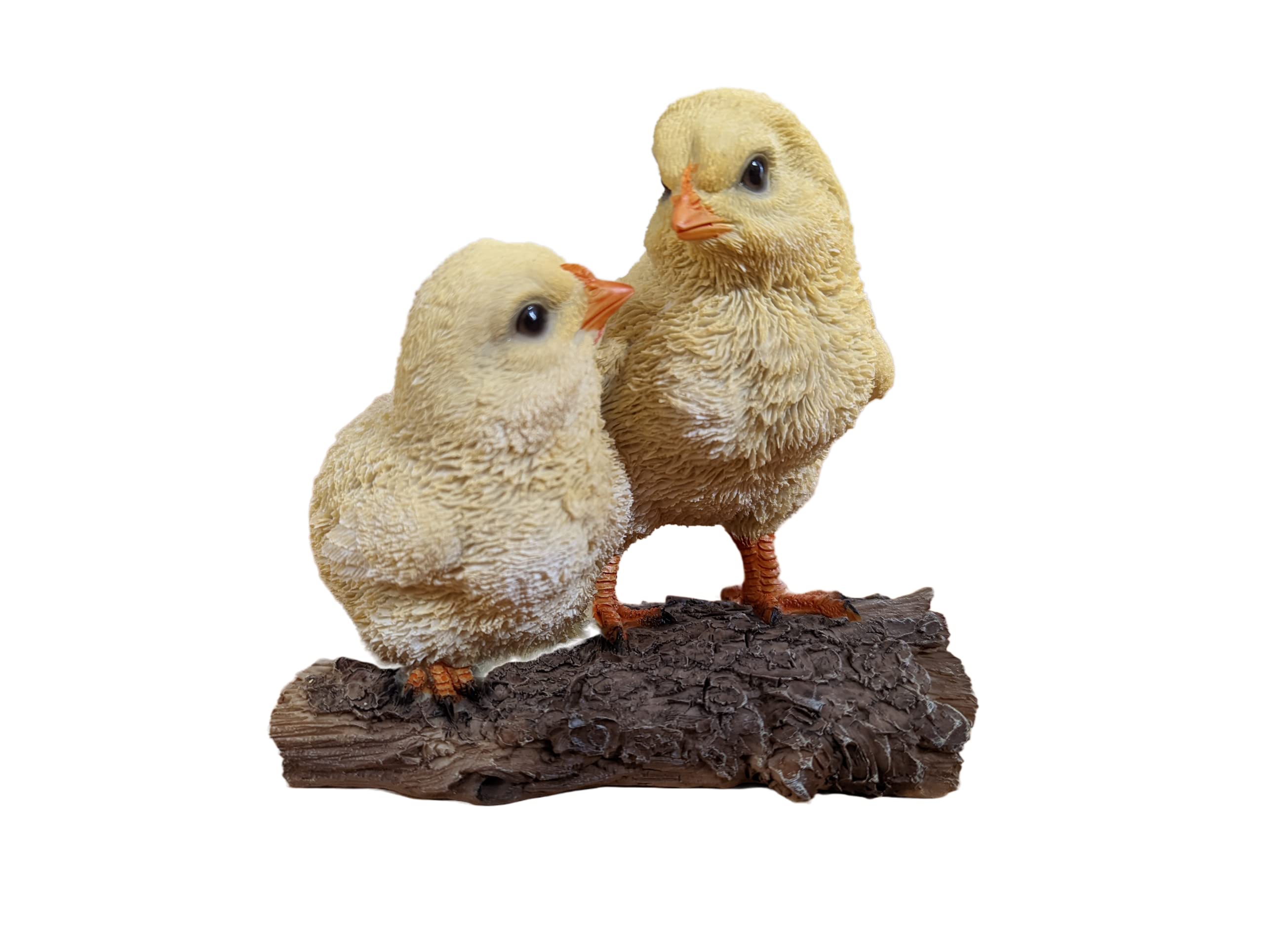 Vivid Arts Realistic Baby Chicks on Log | Resin Home or Garden Decoration | RL-PF30-D