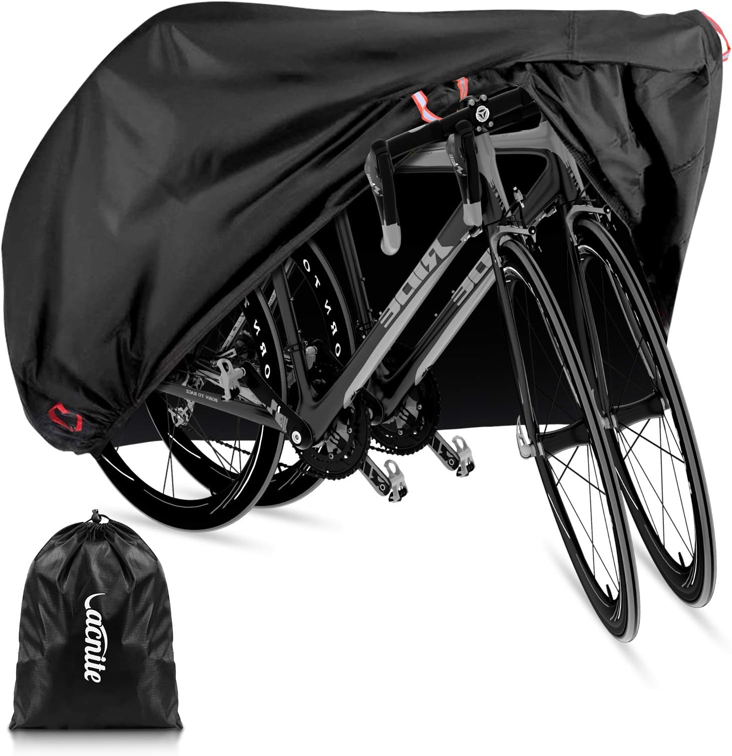 VACNITE Waterproof Bike Cover for Outdoor Bicycle Storage - Extra Large Size for 1-2 Bikes - Heavy Duty 210D Oxford Ripstop Material, Windproof, Dustproof, Anti-UV - Suits Mountain Bike, Road Bike