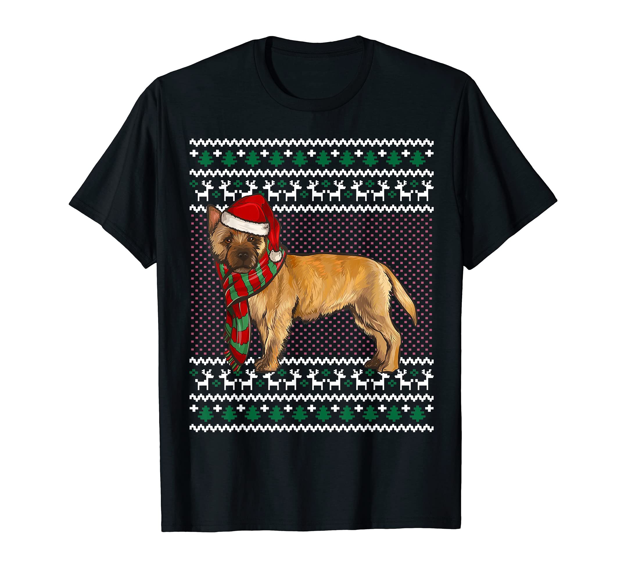 Xmas Cairn Terrier Dog Santa Hat Ugly Christmas T-Shirt