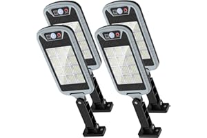 OKPRO S-144XM Solar Lights Outdoor, 5000LM Solar Flood Light Dusk to Dawn, Solar Powered Outdoor Lights with Security Motion Sensor, IP66 Solar Lights Outdoor Waterproof with Remote Control (4 Packs)