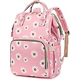 Yusudan Laptop Backpack for Women Men, 15.6 inch College School Backpack Bookbag for Work/School/Travel/Business (Daisy Pink)