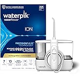 Waterpik ION Rechargeable Water Flosser with 10 Settings, 7 Tips, White | Portable Cordless Countertop for at Home Daily Gum Health, Dental Braces, Implants, ADA Accepted, WF-12 Packaging May Vary