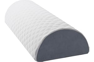 Flyxunfri Knee Pillow for Back Sleeping Half Moon Bolster Pillow Wedge Pillow for Back Sleepers Under Knee Pillow for Sleeping on Back Leg Pillow for Neck Pain Relief, 20.5" X 8" X 4.5"