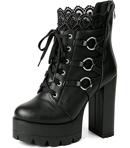 Amazon.com | Lorie & Knight Japanese Harajuku Women Black Leather