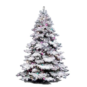 Vickerman Flocked Alaskan Tree with DuraLit 900 Clear Lights 75Feet by