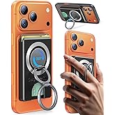 Xwe Compatible with Magsafe Wallet 3 Cards Holder [20X Strong Magnet] Magnetic Phone Grips Stand Mount Dual Ring 360° Rotation Desk Cellphone Fits for iPhone 17/16/15/14/13/12 Pro Max