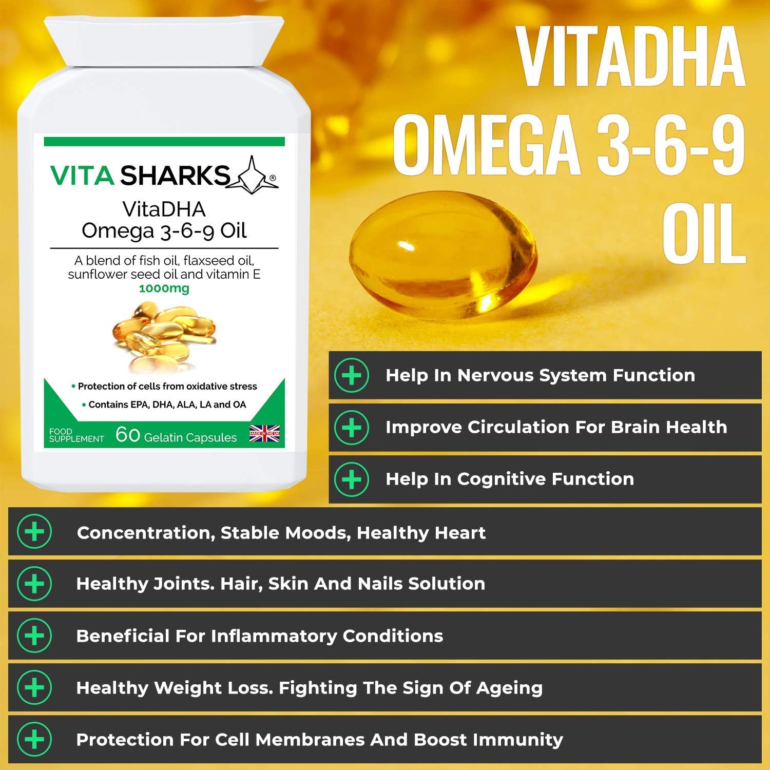 Omega 3-6-9 Oil with Essential Potent EPA, DHA & Vitamin E to Enhance Growth & Development of Eyes & Brain Whilst Boosting Immunity - Image 4